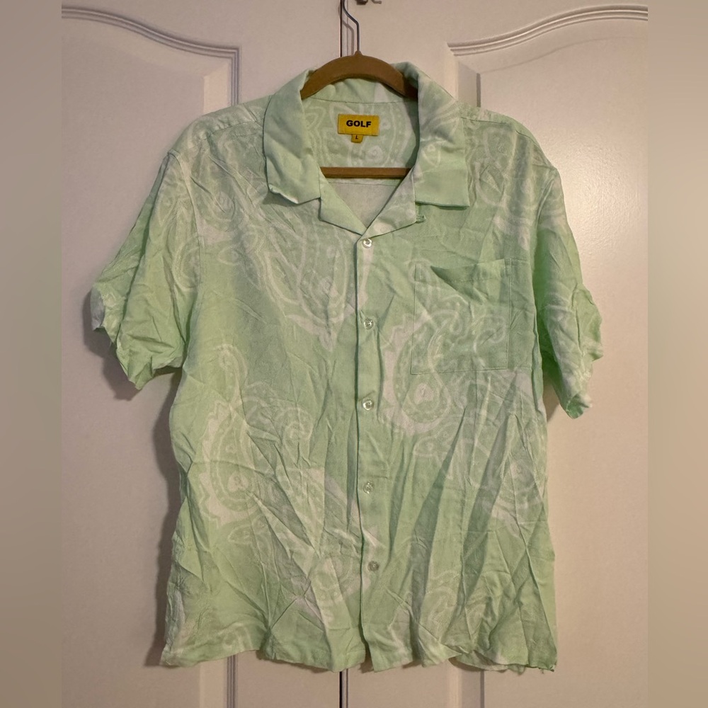 Golf Wang Light Green Paisley Men's Shirt